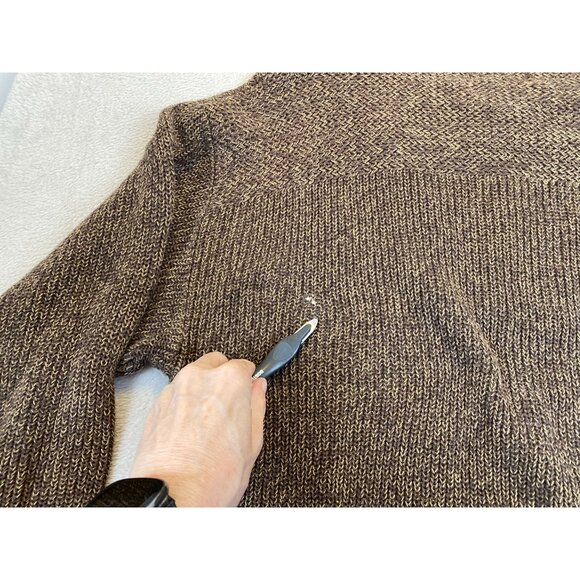 Redhead Mens Henley Sweater XL Cotton/Acrylic Blend Brown Textured Knit - Picture 9 of 12